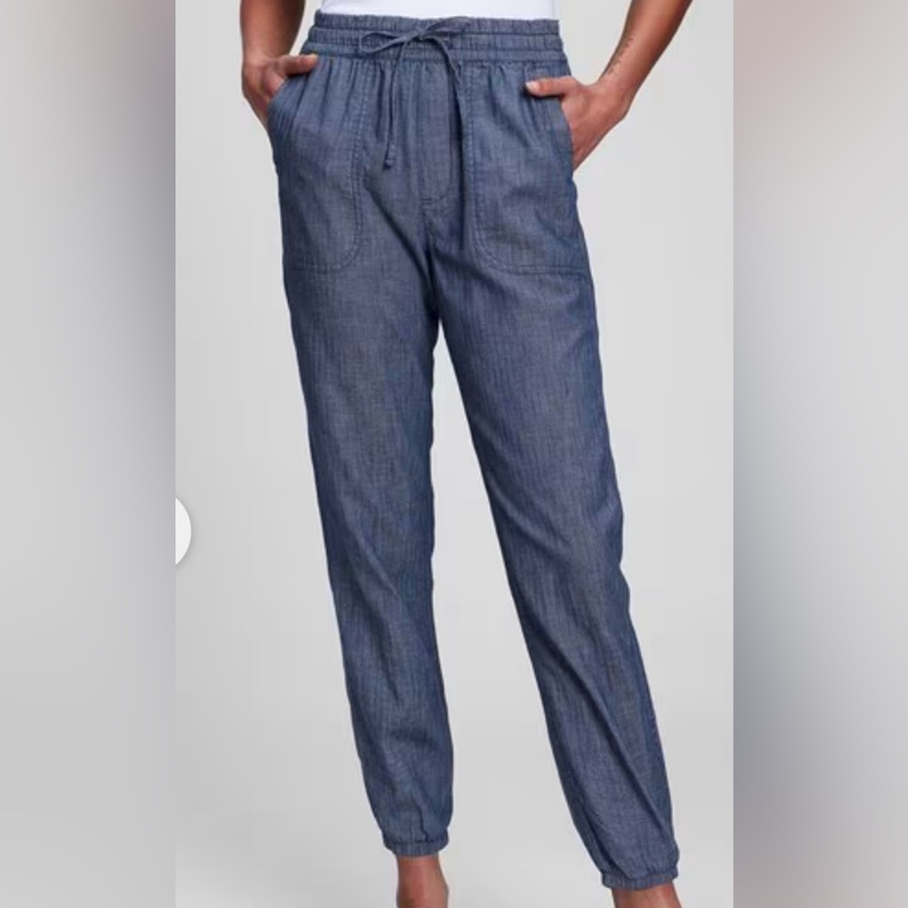 Gap 100% Cotten Chambray Blue Joggers - XXL